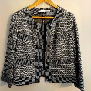 Women’s Diane von Furstenberg Navy and White Blazer/Sweater, size 14